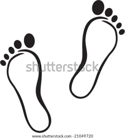 Vector Illustration Footprints Black White Stock Vector 21049720