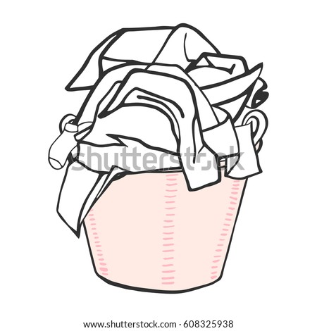 Laundry Basket Vector Illustration Stock Vector 608325938 - Shutterstock