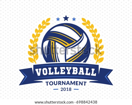Volleyball Tournament Logo Emblem Icons Designs Stock Vector 698842438 ...