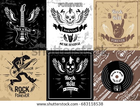 rock roll forever logotype sketches set stock vector 683118538 rock roll forever logotype sketches set stock vector 683118538