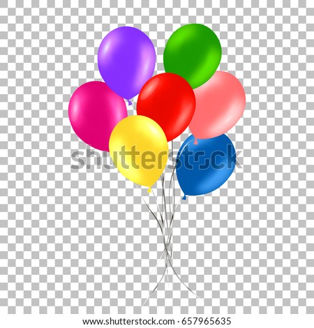 Bunch Colorful Helium Balloons Isolated On Stock Vector 657965635