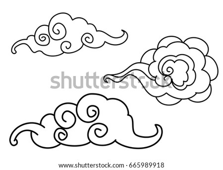 Cloud Tattoochinese Cloud Stock Vector 665989918 - Shutterstock