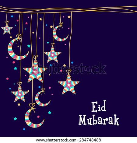 Muslim Community Festival Eid Mubarak Celebration Stock 