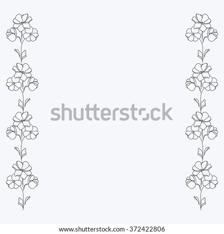 Floral Border Design Decorative Element Outline Stock Vector 427031407