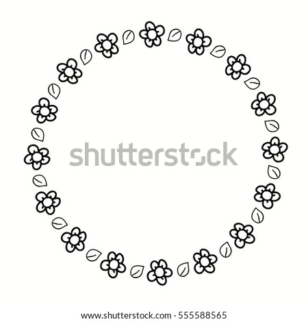 round frame stylized flowers decorative border stock vector 2018 black and white wedding border