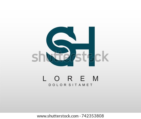 SH Logo Letter Design Template Element Stock Vector 742353808