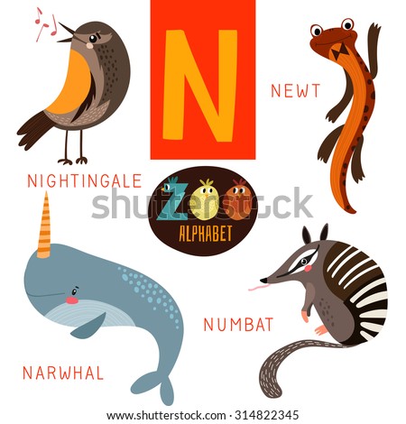 Cute Zoo Alphabet Vectorn Letter Funny Stock Vector 314822345 ...