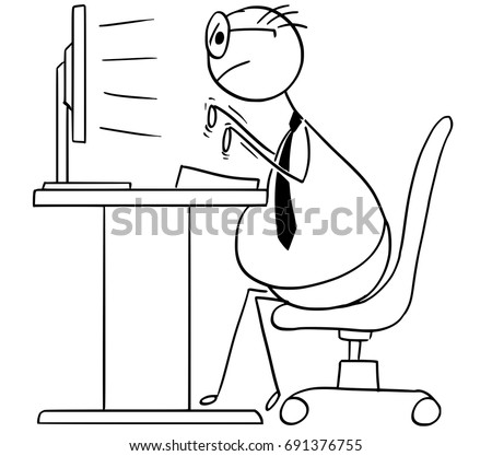 Cartoon Vector Stick Man Illustration Fat Stock Vector 691376755 ...