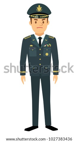 Infantry general in flat style isolated on white background