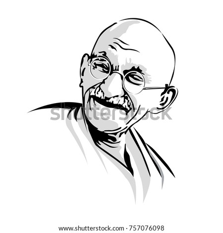 Mahatma Gandhi Laughing Gandhi Indias Father Nation Mahatma Stock 