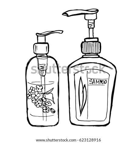 Download Shampoo Bottle Hand Drawn Sketch Vector Stock Vector 615406241 - Shutterstock