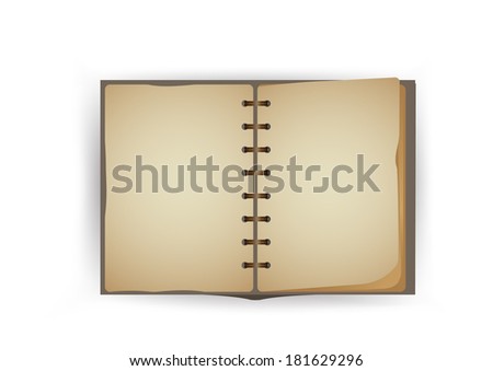 Open Vintage Notebook Blank Paper Adding Stock Photo 13994371 ...