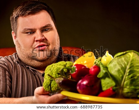 diet fat man eating healthy food stock photo edit now 688987735