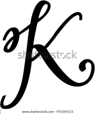 Download Cursive K Stock Vector 591669215 - Shutterstock