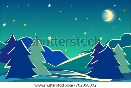 sky christmas banner Penguins Arctic Stock Night Illustration Vector Family