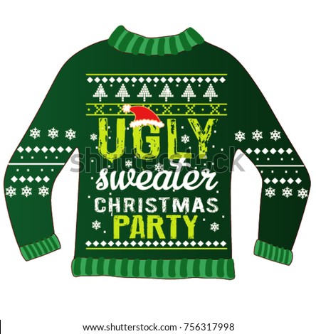 Ugly Sweater Christmas Party Stock Vector 756317998 - Shutterstock