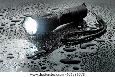 Flashlight water resistant in drops