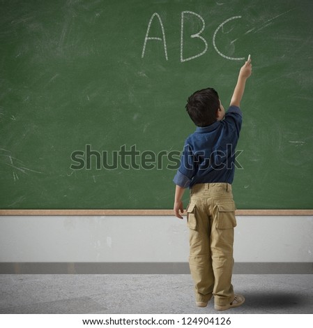Concept of simple letton of child at school