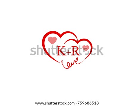 Kr Initial Wedding Invitation Love Logo Template Vector Kr Initial Wedding Invitation Love Logo Template Vector