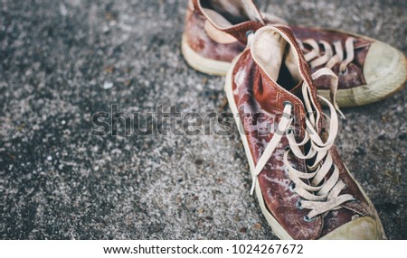 Old Sneaker With Copy Space For Textstylish And Fashion Accessories Men Wear Shoes Concept Old Sneaker With Copy Space For Textstylish And Fashion Accessories Men Wear Shoes Concept