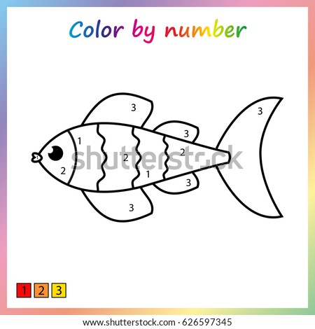 fish painting page color by numbers worksheet for education game for preschool - Painting Sheets For Kids fish painting page color by numbers worksheet for education game for preschool - Painting Sheets For Kids