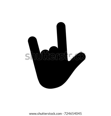 Vector Rock Sign Gesture Rock Roll Stock Vector 724654045 - Shutterstock