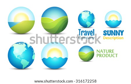 Round Logos For Travel Business Web Site Illustrations Of Vacation And Tours The Tropics Round Logos For Travel Business Web Site Illustrations Of Vacation And Tours The Tropics