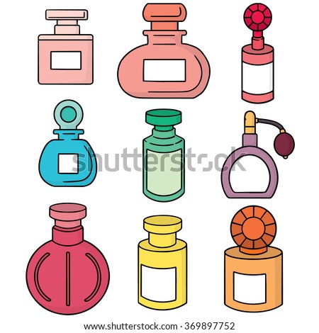 Vector Set Perfume Bottle Stock Vector 369897752 - Shutterstock