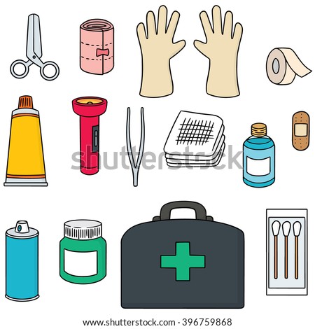 Vector Set First Aid Kit Stock Vector 396759868 - Shutterstock