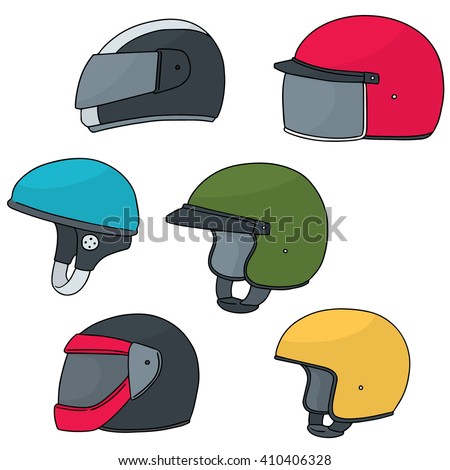 Vector Set Motorcycle Helmet Stock Vector 410406328 - Shutterstock