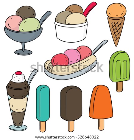 vector set of ice cream
