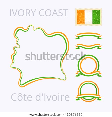 Outline Map Nigeria Border Marked Ribbon Stock Vector ...
