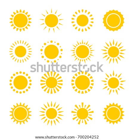 Set Vector Icons Yellow Sun Circles Stock Vector 700204252 - Shutterstock