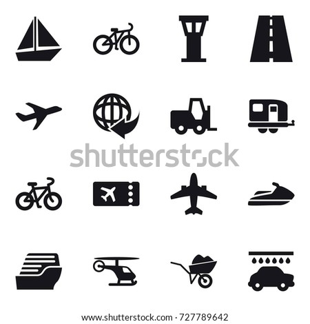 Set Transportation Icons Various Means Transportation Stock Vector ...