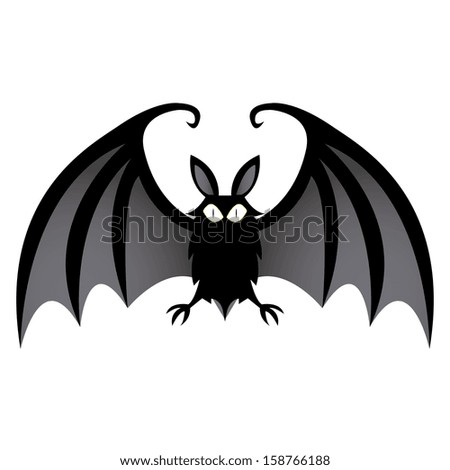 Cartoon Vector Funny Cute Black Bat Stock Vector 158766188 - Shutterstock