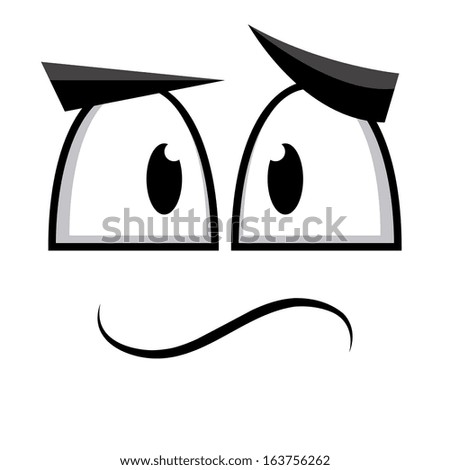 Vector Cute Cartoon White Angry Face Stock Vector 163835975 - Shutterstock