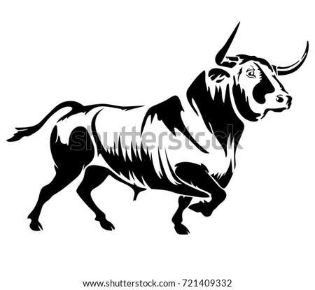 Angry Bull Black Gold Stock Vector 416698879 - Shutterstock