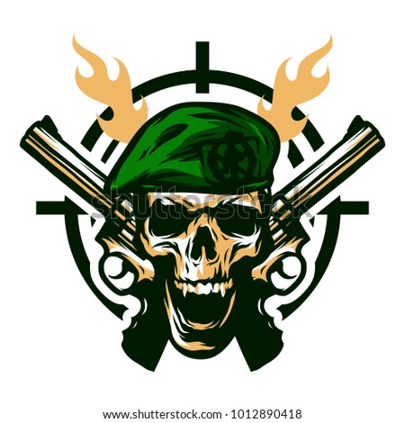 Skull Soldier Army Mascot Logo Design Stock Vector 1012890418 ...