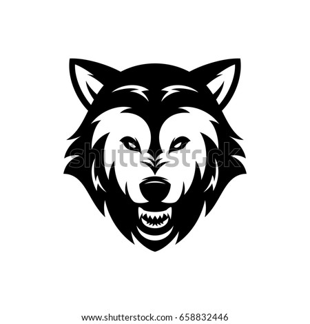 Wolf Head Monochrome Symbol Hand Crafted Stock Vector 453570874 ...