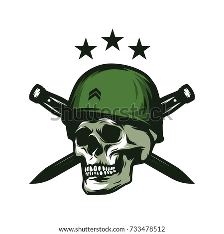 Skull Soldier Army Mascot Logo Design Stock Vector 732812005 - Shutterstock