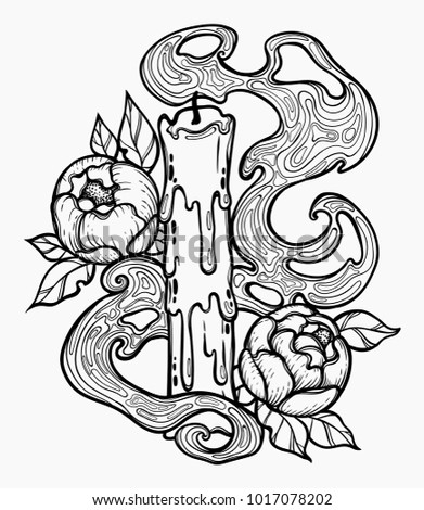 Candle Roses Doodle Drawing Vector Illustration Stock Vector HD ... Candle Roses Doodle Drawing Vector Illustration Stock Vector HD ...
