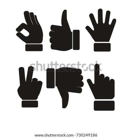 Cartoon Hands Gesture Set Traditional Cartoon Stock Vector 411356320