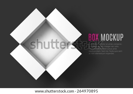 Download Open Box Mockup Template Top View Stock Vector 264970895 ...