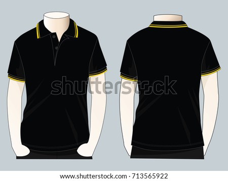 Black Polo Shirt Template Stock Vector 713565922 - Shutterstock