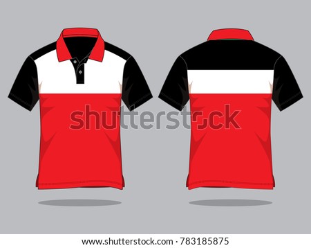 Sport Polo Shirt Design front Back Views Stock Vector 783185875 ...