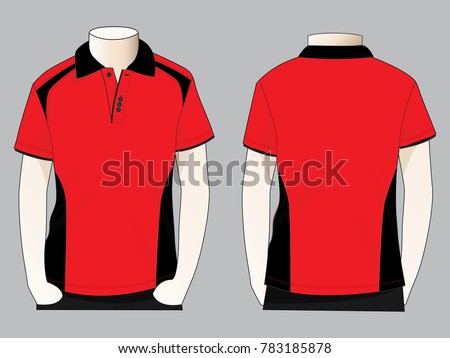 Sport Polo Shirt Design front Back Views Stock Vector 783185878 ...