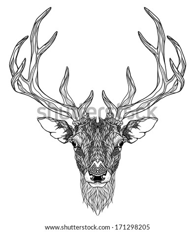 deer head tattoo psychedelic stock vector 171298205 shutterstock deer head tattoo psychedelic stock vector 171298205 shutterstock