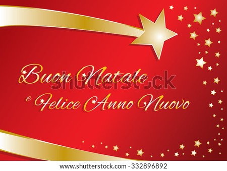 vector greeting card merry christmas and happy new year in italian red and gold with calligraphic - Merry Christmas And Happy New Year In Italian vector greeting card merry christmas and happy new year in italian red and gold with calligraphic - Merry Christmas And Happy New Year In Italian