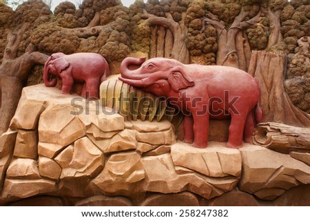 DA LAT, VIET NAM- FEB27: Amazing destination for Vietnam tourism, work of art know as sculpture tunnel from clay, crowd of traveller traveling architecture work in forest, Dalat, Vietnam, Feb27, 2015