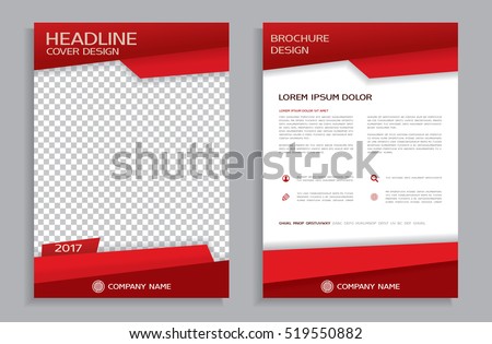 Red flyer design template - brochure - annual report - cover - booklet, front and back page